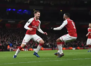 Arsenal V CSKA Moscow 2017-18 Prints: Arsenal's Double Delight: Ramsey and Lacazette's Europa League Goals