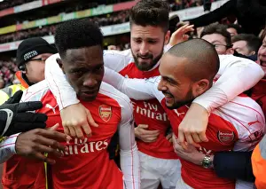 Arsenal V Leicester City 2015-16 Prints: Arsenal's Double Delight: Welbeck Scores Second Goal vs. Leicester City (2015-16)