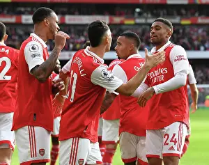 Arsenal's Double Strike: Nelson and Martinelli's Goal Celebration (2022-23)