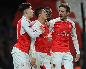 Arsenal V Dinamo Zagreb 2015-16 Prints: Arsenal's Double Strike: Sanchez Scores Twice in Champions League Victory over Dinamo Zagreb