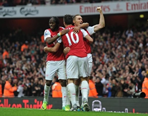 Arsenal V West Bromwich Albion 2011-12 Prints: Arsenal's Double Strike: Vermaelen