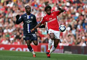 Arsenal V Blackburn Rovers 2009-10 Prints: Arsenal's Double Victory: Alex Song's Brilliant Performance in Arsenal's 6-2 Win over Blackburn Rovers