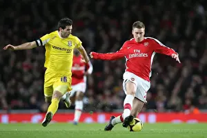 Arsenal V Cardiff City FA Cup Prints: Arsenal's Double Victory: Bendtner Scores Twice in 4-0 FA Cup Win over Cardiff (Joe Ledley)
