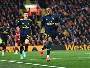 Images Dated 31st October 2019: Arsenal's Dramatic 5-5 Comeback: Joe Willock's Brace at Anfield - Carabao Cup 2019-20