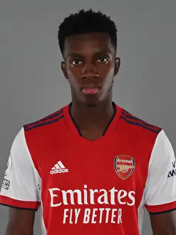 Arsenal Photocall 2021-22 Prints: Arsenal's Eddie Nketiah at 2021-22 Arsenal Team Photocall