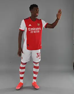 Arsenal Photocall 2021-22 Prints: Arsenal's Eddie Nketiah at 2021-22 First Team Photocall