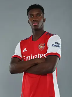 Arsenal Photocall 2021-22 Prints: Arsenal's Eddie Nketiah at 2021-22 First Team Photocall