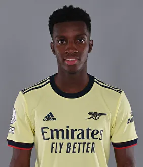 Arsenal Photocall 2021-22 Prints: Arsenal's Eddie Nketiah at 2021-22 Team Photocall