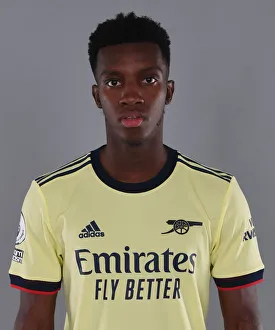 Arsenal Photocall 2021-22 Prints: Arsenal's Eddie Nketiah at 2021-22 Team Photocall