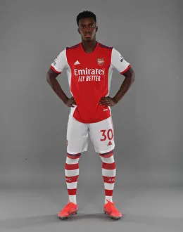 Arsenal Photocall 2021-22 Prints: Arsenal's Eddie Nketiah at 2021-22 Team Photocall