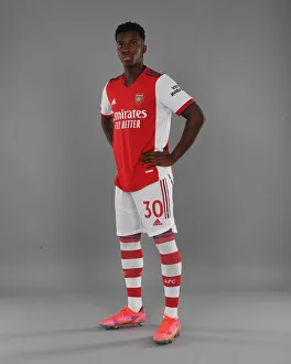 Arsenal Photocall 2021-22 Prints: Arsenal's Eddie Nketiah at 2021-22 Team Photocall
