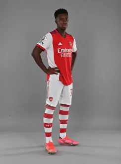 Arsenal Photocall 2021-22 Prints: Arsenal's Eddie Nketiah at 2021-22 Team Photocall