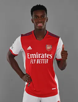 Arsenal Photocall 2021-22 Prints: Arsenal's Eddie Nketiah at 2021-22 Team Photocall