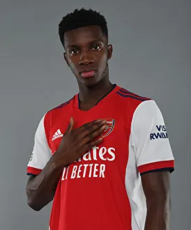 Arsenal Photocall 2021-22 Prints: Arsenal's Eddie Nketiah at 2021-22 Team Photocall
