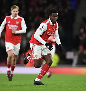 Arsenal's Eddie Nketiah in Action: Arsenal vs. Everton at Emirates Stadium, March 2023