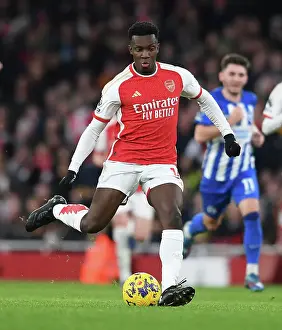Arsenal's Eddie Nketiah in Action: Arsenal vs Brighton & Hove Albion, Premier League 2023-24