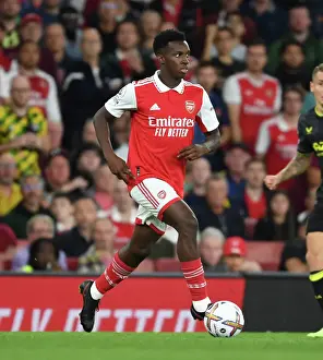 Arsenal's Eddie Nketiah in Action against Aston Villa - Premier League 2022-23