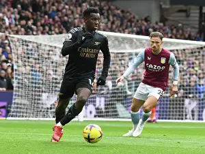 Arsenal's Eddie Nketiah in Action Against Aston Villa - Premier League 2022-23