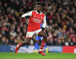 Images Dated 9th November 2022: Arsenal's Eddie Nketiah in Action Against Brighton in Carabao Cup