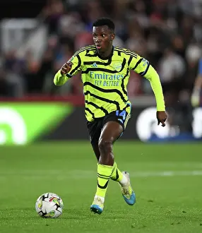 Arsenal's Eddie Nketiah in Action: Carabao Cup Clash Against Brentford (2023-24)