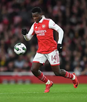 Arsenal's Eddie Nketiah in Action during Carabao Cup Clash Against Brighton