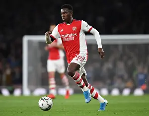 Arsenal's Eddie Nketiah in Action during Carabao Cup Match vs AFC Wimbledon