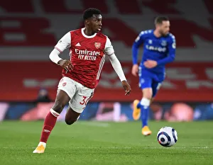 Arsenal's Eddie Nketiah in Action against Everton: 2020-21 Premier League Match at Emirates Stadium (Behind Closed Doors)