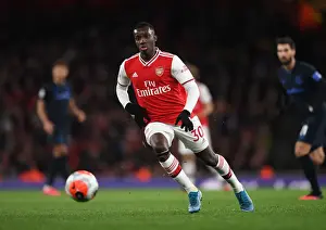 Arsenal V Everton 2019-20 Prints: Arsenal's Eddie Nketiah in Action against Everton in Premier League Clash at Emirates Stadium
