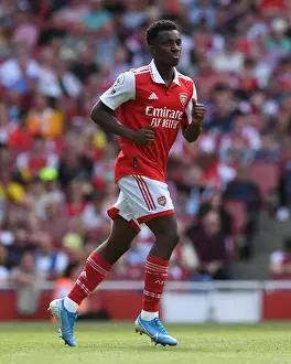 Arsenal's Eddie Nketiah in Action Against Everton - Premier League Showdown (2021-22)