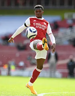 Arsenal's Eddie Nketiah in Action Against Fulham: 2020-21 Premier League, Emirates Stadium (Behind Closed Doors)