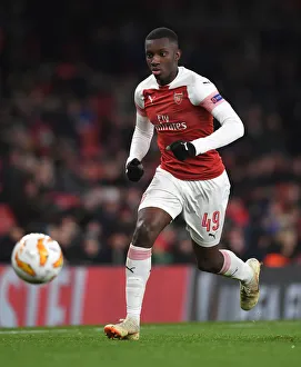 Arsenal V Qarabag 2018-19 Prints: Arsenal's Eddie Nketiah in Action against Qarabag FK, UEFA Europa League 2018-19
