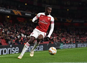 Images Dated 13th December 2018: Arsenal's Eddie Nketiah in Action against Qarabag FK - UEFA Europa League 2018-19