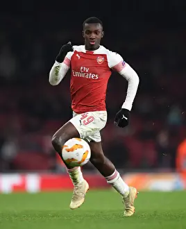 Arsenal V Qarabag 2018-19 Prints: Arsenal's Eddie Nketiah in Action against Qarabag in UEFA Europa League