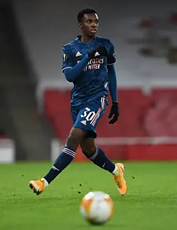 Arsenal V SK Rapid Wien 2020-21 Prints: Arsenal's Eddie Nketiah in Action against Rapid Wien in UEFA Europa League