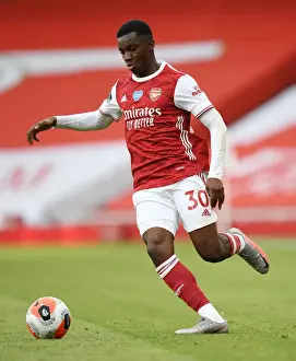 Arsenal's Eddie Nketiah in Action against Watford in the Premier League (2019-20)