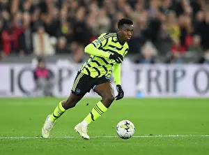 Arsenal's Eddie Nketiah in Action against West Ham United in Carabao Cup Fourth Round