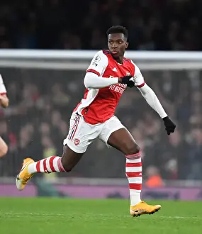 Arsenal V West Ham United 2021-22 Prints: Arsenal's Eddie Nketiah in Action Against West Ham United - Premier League 2021-22
