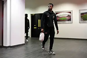 Arsenal's Eddie Nketiah Arrives at Emirates Stadium Ahead of Arsenal v Chelsea Clash (2022-23)