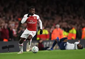 Arsenal V Tottenham Hotspur Carabao Cup 2018-19 Prints: Arsenal's Eddie Nketiah in Carabao Cup Clash Against Tottenham