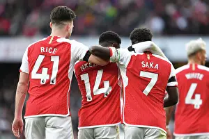 Arsenal's Eddie Nketiah Celebrates Third Goal Against Sheffield United (2023-24)