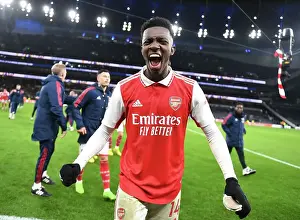 Arsenal's Eddie Nketiah Celebrates Goal Against Tottenham in Premier League Clash (2022-23)
