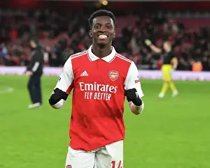 Arsenal V West Ham United 2022-23 Prints: Arsenal's Eddie Nketiah: Celebrating Victory Over West Ham United in the 2022-23 Premier League