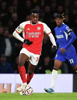 Chelsea V Arsenal 2023-24 Prints: Arsenal's Eddie Nketiah Chases the Ball against Chelsea in the 2023-24 Premier League Clash