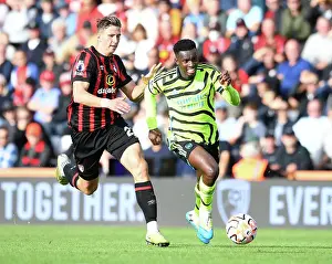 AFC Bournemouth V Arsenal 2023-24 Prints: Arsenal's Eddie Nketiah Clashes with Bournemouth's Illia Zabarnyi in Premier League Showdown (2023-24)