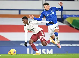 Arsenal's Eddie Nketiah Dashes Past Everton's Ben Godfrey in Premier League Clash (Everton v Arsenal 2020-21)