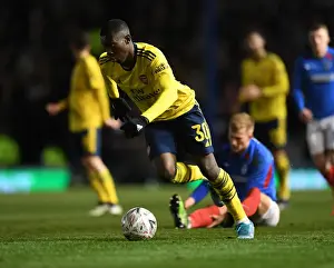 Portsmouth V Arsenal FA Cup 5th Rd 2020 Prints: Arsenal's Eddie Nketiah in FA Cup Action: Portsmouth vs Arsenal (2020)