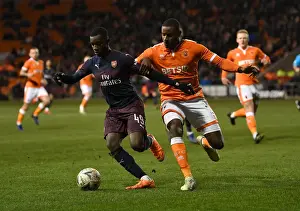Blackpool V Arsenal - FA Cup 2019 Prints: Arsenal's Eddie Nketiah Faces Off Against Blackpool's Donervon Daniels in FA Cup Clash