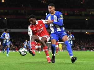 Images Dated 9th November 2022: Arsenal's Eddie Nketiah Faces Off Against Brighton's Levi Colwill in Carabao Cup Clash