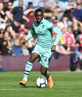 Burnley V Arsenal 2018-19 Prints: Arsenal's Eddie Nketiah Faces Off Against Burnley in Premier League Clash