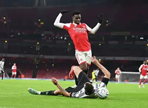 Arsenal V Juventus 2022-23 Prints: Arsenal's Eddie Nketiah Faces Off Against Juventus at Emirates Stadium (2022-23)